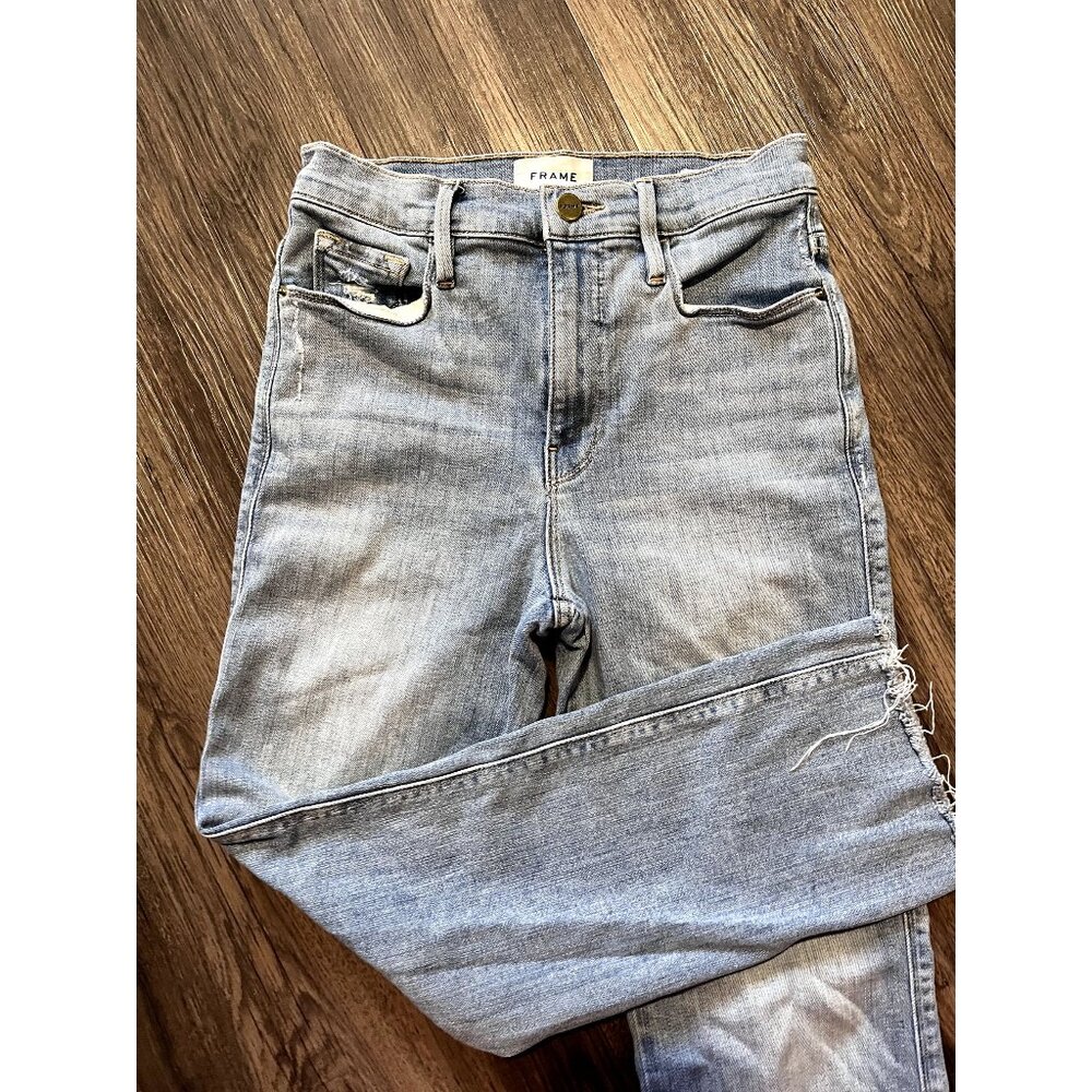 Frame Le Sylvie Crop Raw Hem Denim‎ Jeans Size 25